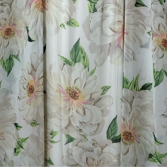 Farm Rio x Anthropologie Dahlia Boho White Chiffon Floral Maxi Dress size XS - Picture 15 of 16